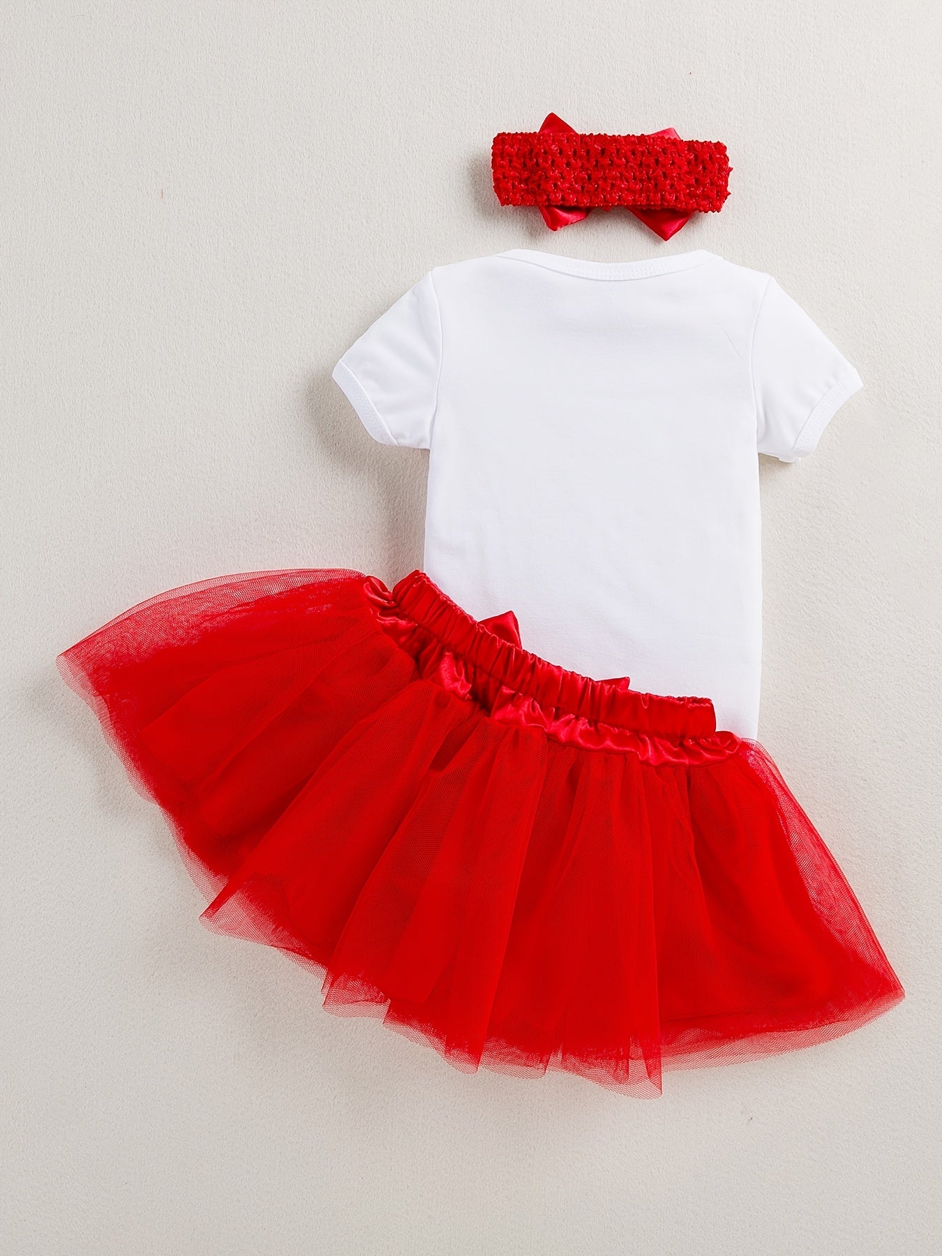 3pcs Baby Girls 1st Birthday Onesie & Mesh Skirt Set