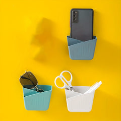 Wall Mounted Storage Box Remote Control Stationery Mobile Phone Organizer