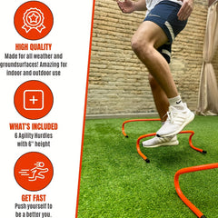6 Pack Agility Hurdles For Athletes - Speed Training Equipment