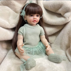 55 88 Cm Full Vinyl Soft Touch Reborn Baby Realistic Girl Doll Kids Gift Toy