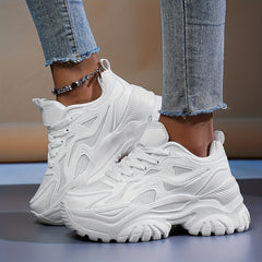 Solid Chunky Sneakers Wear Resistance Non Slip Skate Shoes