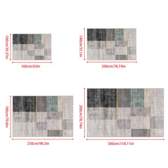 Modern Boho Area Rug Geometric Pattern Non Slip Washable Large Carpet