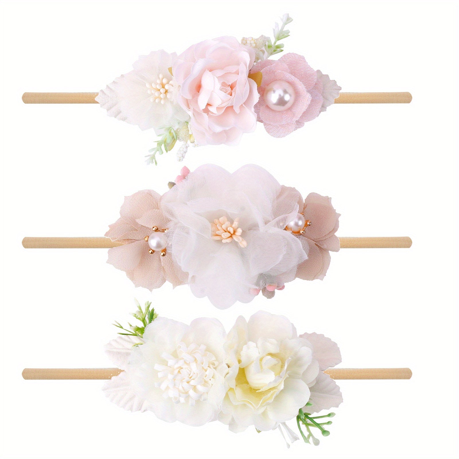 3pcs Baby Hair Ties Flowers Kids Hair Accessories Gift For Children