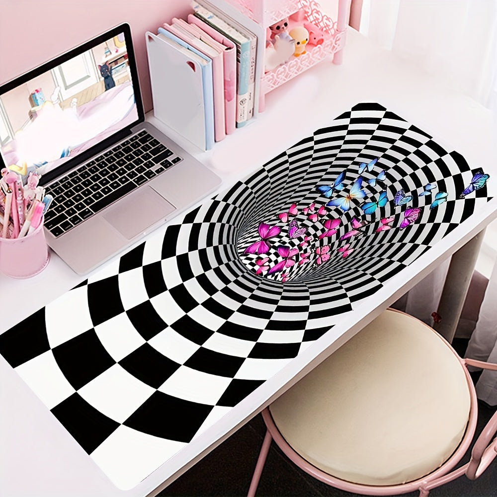 Butterfly Pattern Mouse Pad Non slip Washable Desktop Mat