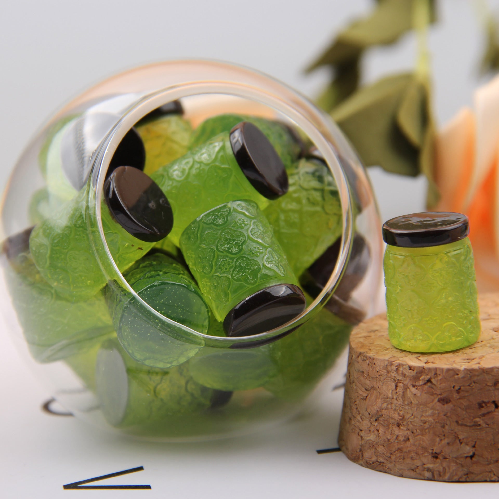 10pcs Mini Glass Sealed Jar Resin Storage Bucket DIY Ornament Props