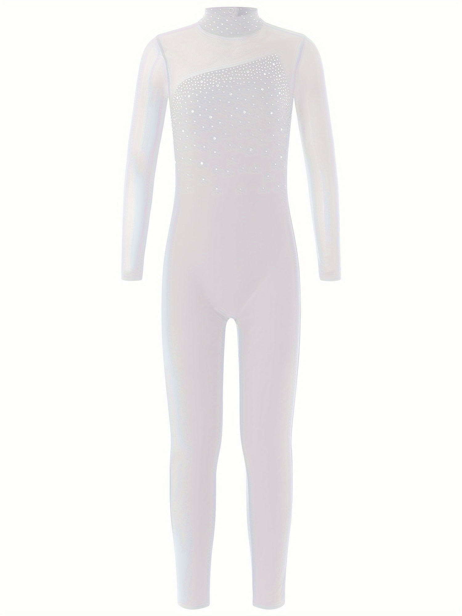 Girls Long Sleeve Turtleneck Jumpsuit for Gymnastics
