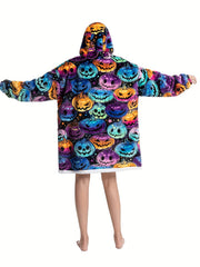 Pumpkin Pattern Dress Up Costume Plush Edge Hoodie