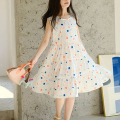 Girl's Geometry Pattern Princess Dress