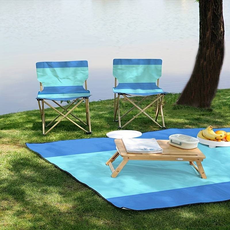 Stripe Print Picnic Blanket Waterproof Lightweight Pad Hiking Park Camp