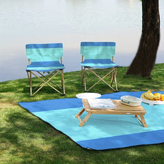 Stripe Print Picnic Blanket Waterproof Lightweight Pad Hiking Park Camp
