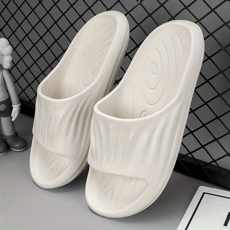 Men's Solid Non Slip Open Toe Slippers All Seasons