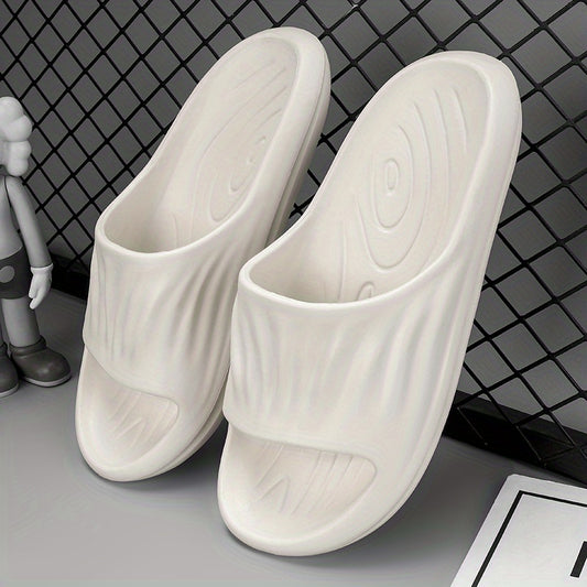 Men's Solid Non Slip Open Toe Slippers All Seasons