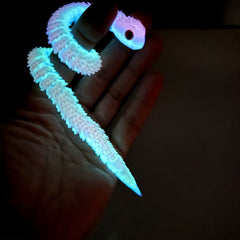 3D Printed Glow in the Dark Snake Statue Flexible Joints Desktop Decoration