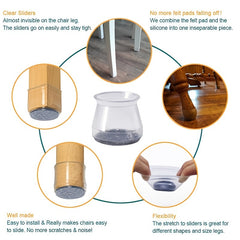 24pcs Silicone Chair Leg Caps Table Foot Protection Cover