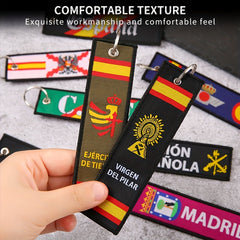 Double Sided Letter Embroidery Keychain Keyring Bag Hanging Pendant Key Chain