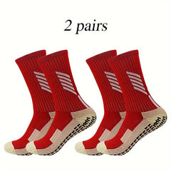2 Pairs Non Slip Breathable Soccer Socks