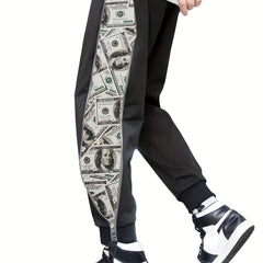 Creative Graphic Print Track Pants Men's Casual Comfy Joggers Sweatpants
