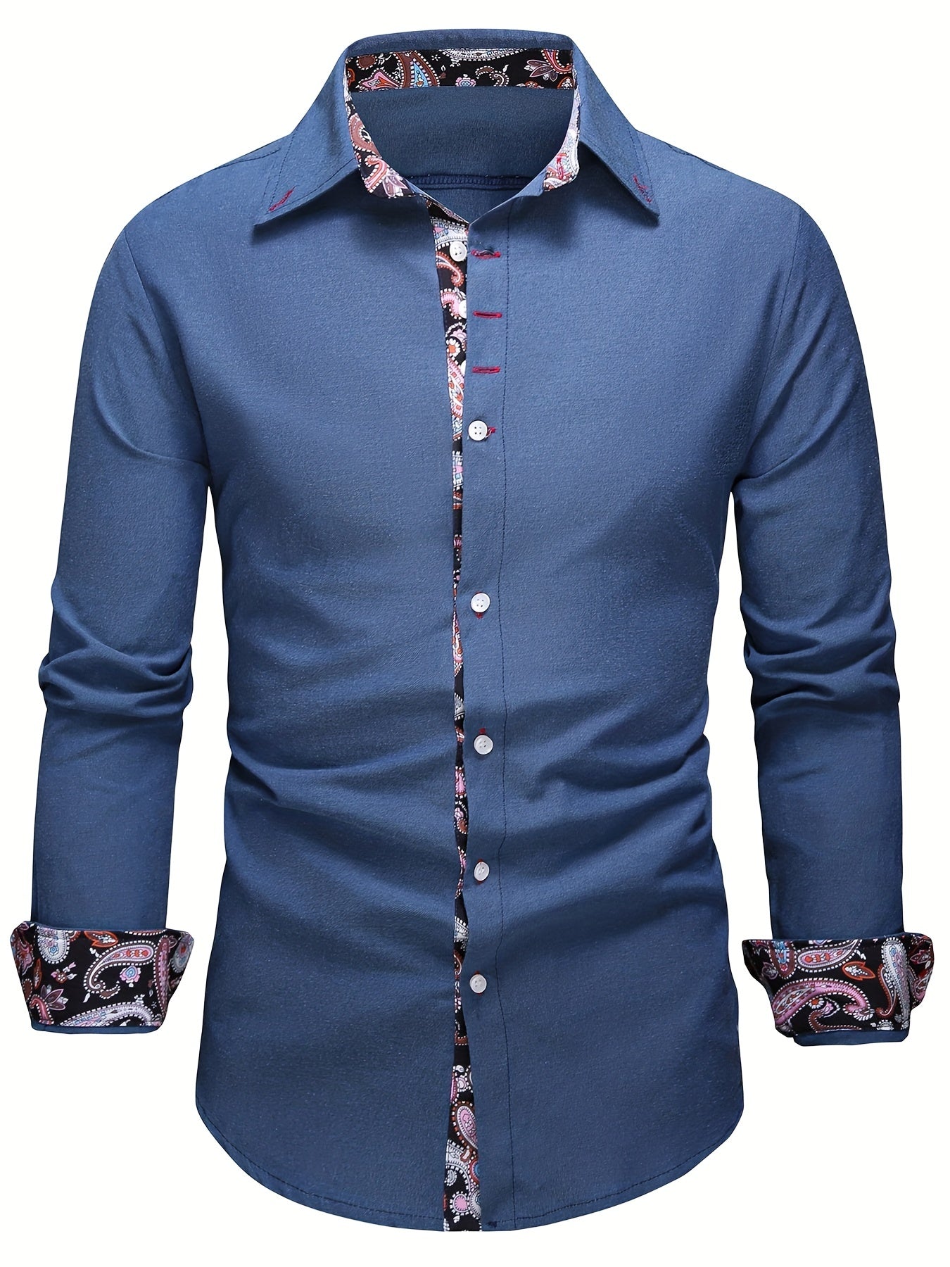 Paisley Binding Men's Long Sleeve Shirt