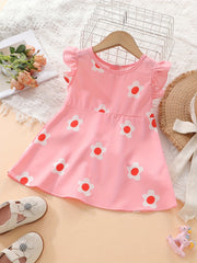Baby Girls Casual Ruffled Flower Dress for Summer Party