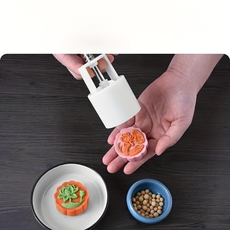 Moon Cake Mold with Stamps DIY Hand Press Cookie Stamps