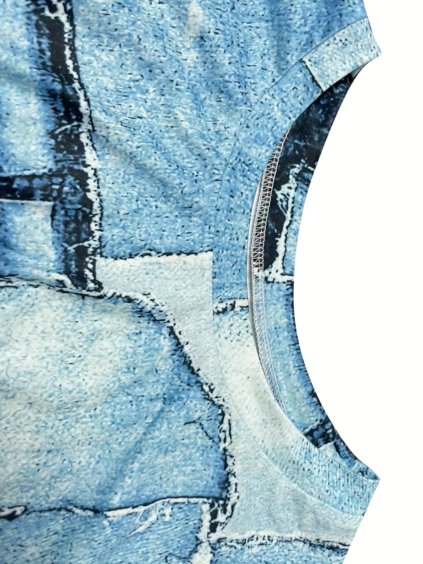 Denim Print Top & Pants Set