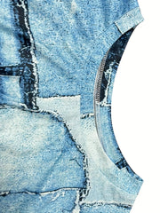 Denim Print Top & Pants Set