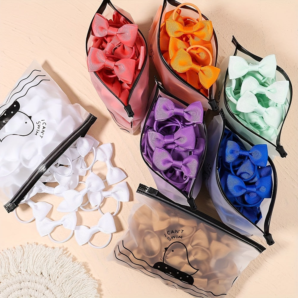 20pcs Bowknot Hair Ties for Baby Girls, Ponytail Holders & Scrunchies