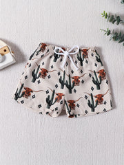 Boys Cotton Baseball Drawstring Shorts Comfy Short Pant For Kids
