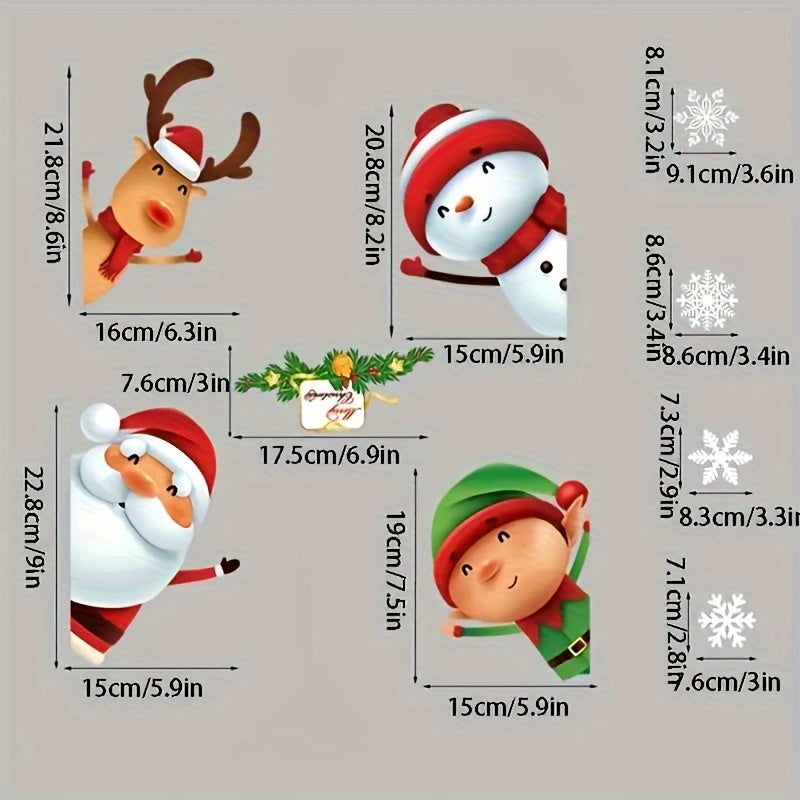 80pcs Christmas Snowflake Window Clings Stickers Xmas Decorations