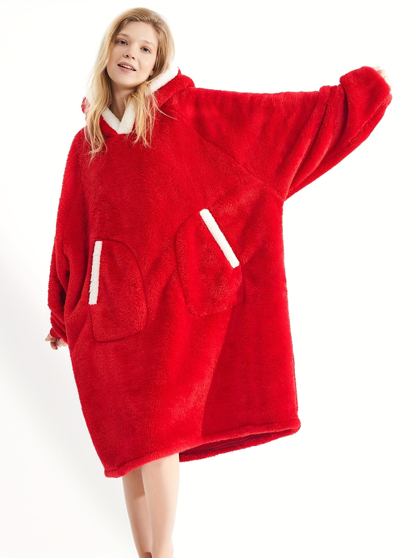Women's Oversized Wearable Blanket with Pocket