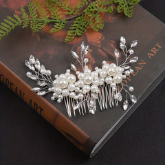 Bridal Crystal Faux Pearl Hair Comb Wedding Hair Accessories