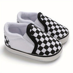 Baby Boys Plaid Slip On Sneakers Toddler Dress Shoes