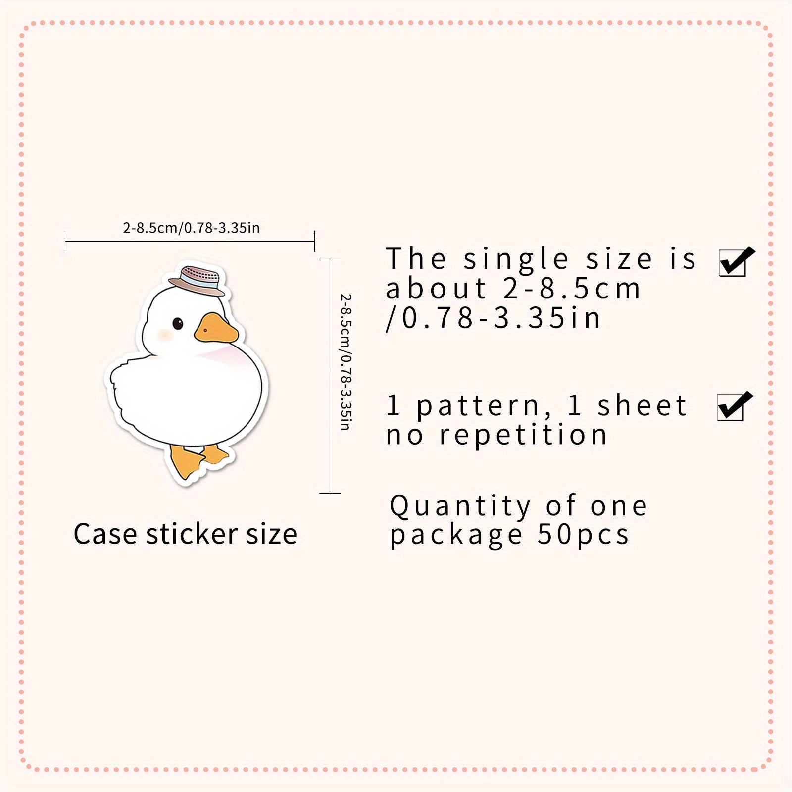 50pcs Duck Stickers Waterproof Vinyl Decals with Colorful Cartoon Designs