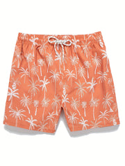 Men's Quick Dry Hawaiian Board Shorts Coconut Tree Swim Trunks
