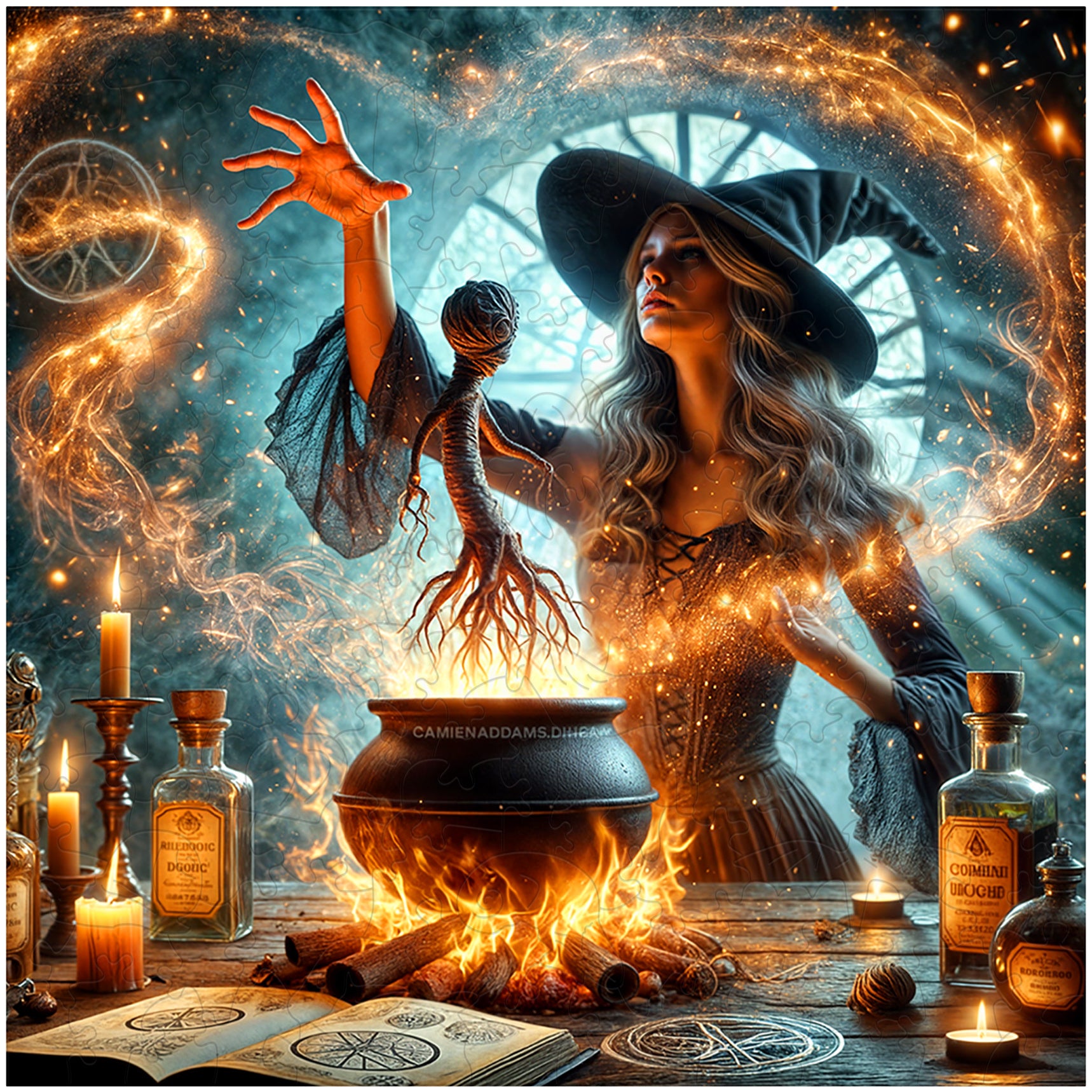 Magic Witch Wooden Puzzle Educational Family Game A3 A4 Size Magic Puzzle Game