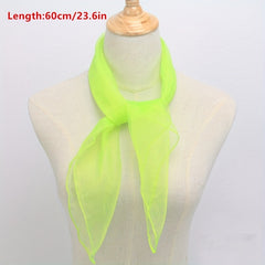 Candy Square Scarf Gauze Neckerchief Thin Breathable Silk Scarves