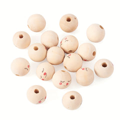 20pcs Large Hole Wooden Round Beads for DIY Decoration