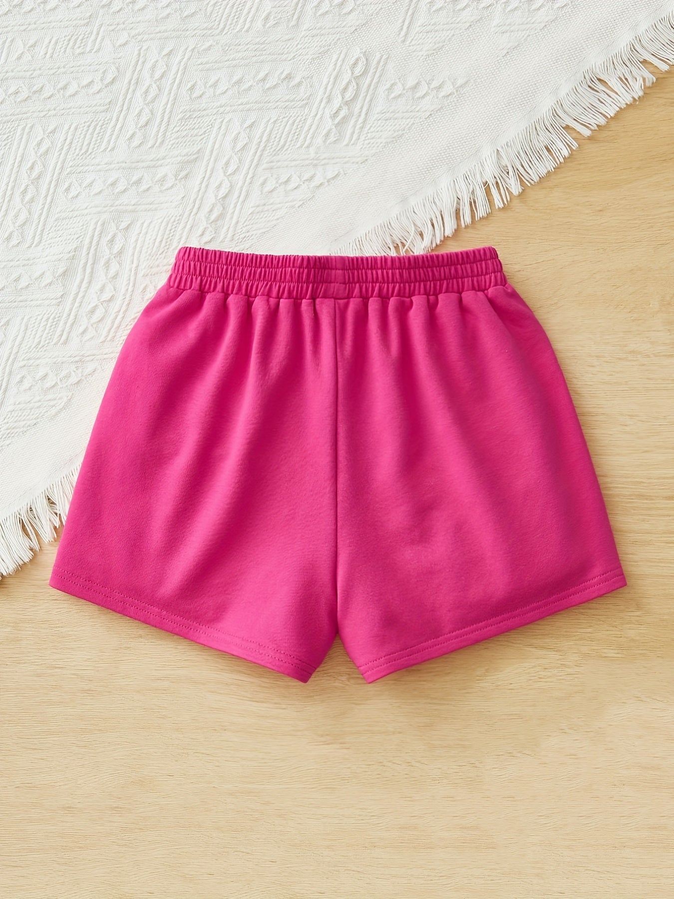 Toddler Girls Smile Face Graphic Elastic Waist Casual Sports Track Shorts