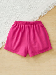 Toddler Girls Smile Face Graphic Elastic Waist Casual Sports Track Shorts