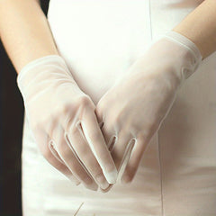 Mesh Short Gloves Thin Mesh Gloves Wedding Prom Women's Accessories