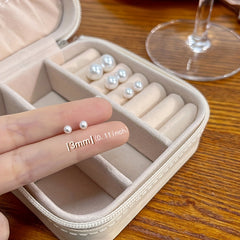 Temperament Pearl Stud Earrings Round Pearl Earrings