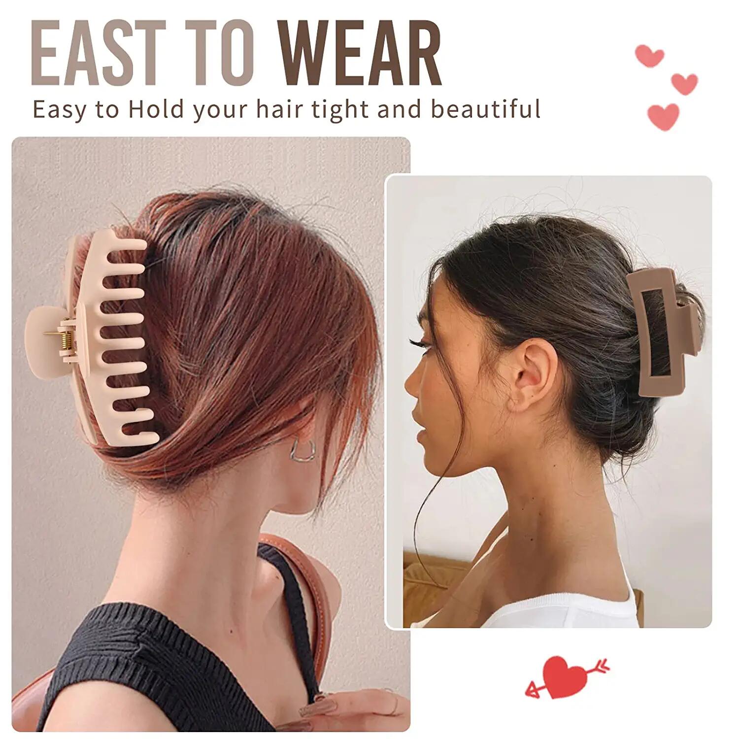 8 Pcs Large Hair Claw Clips for Women Matte Banana Clips