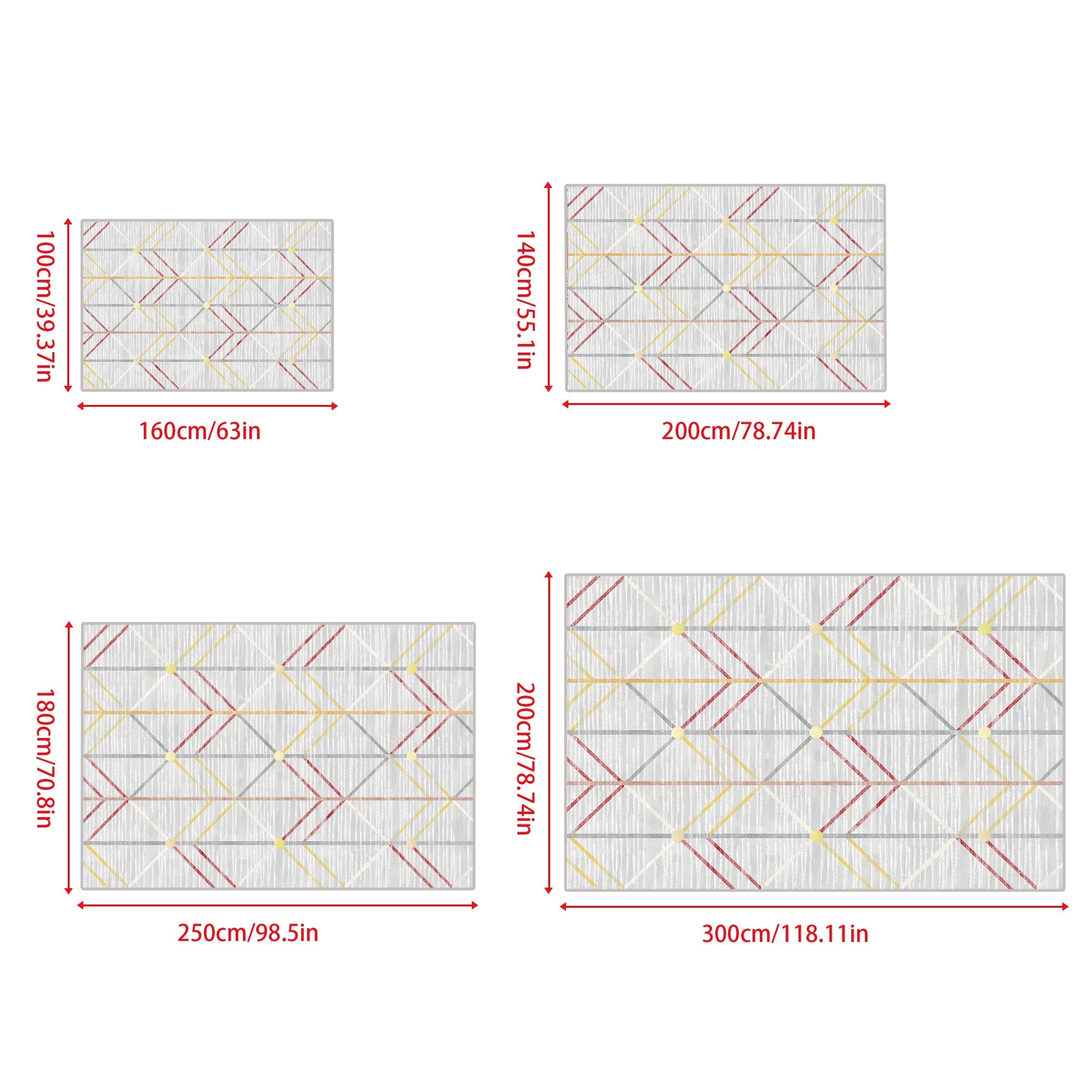 Modern Geometric Carpet Floor Mat Soft Non Slip Area Rugs for Living Bedroom
