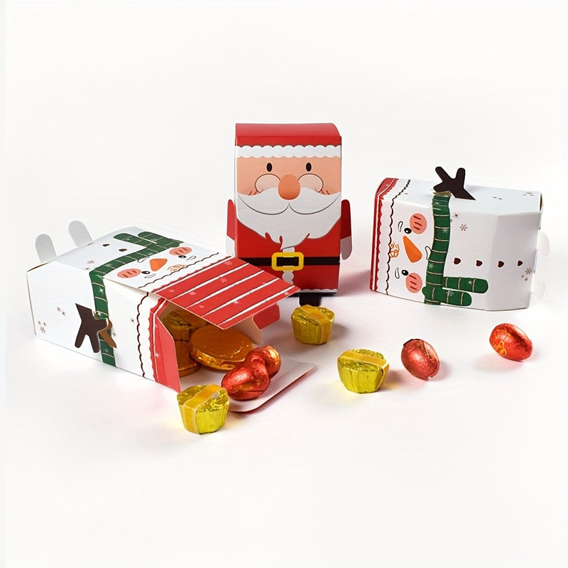 5pcs Christmas Tree Santa Snowman Candy Boxes Gift Bags Xmas Decor