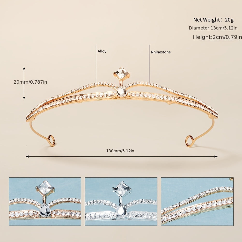 Rhinestone Thin Crown Hairband Wedding Birthday Cosplay Hair Accessories