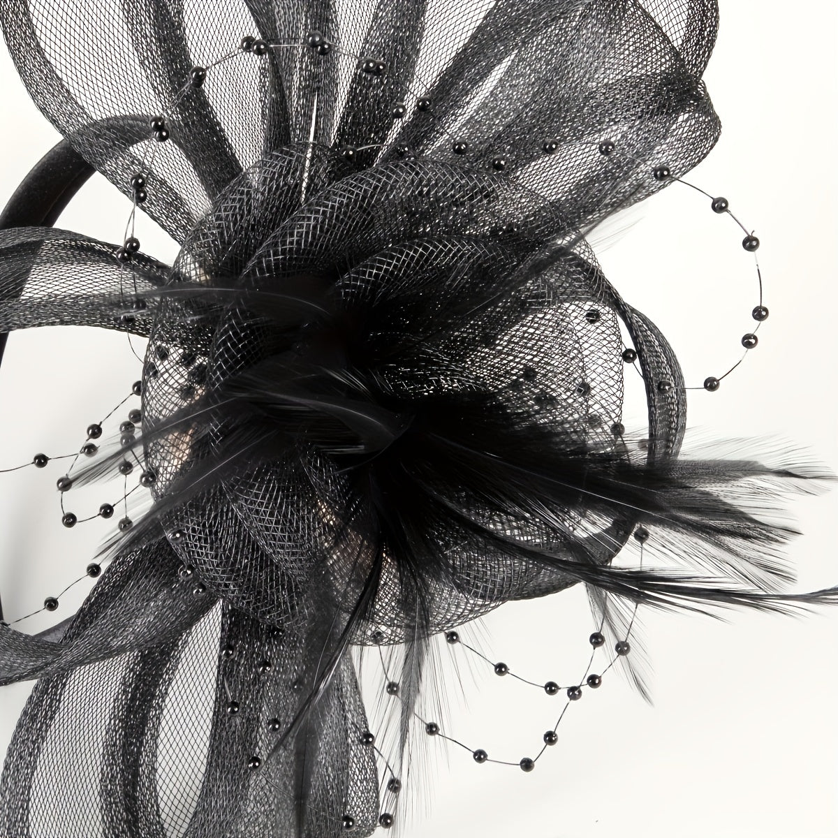 Women Faux Feather Headband Birthday Horse Race Wedding Hat Derbyhat