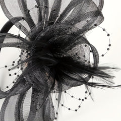 Women Faux Feather Headband Birthday Horse Race Wedding Hat Derbyhat
