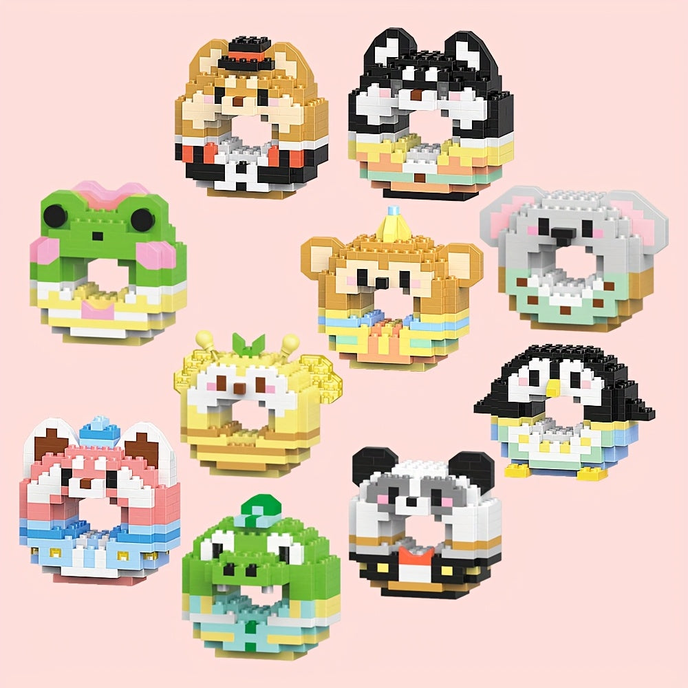 LELE BROTHER Mini Animal Blocks Set - Cute Frog Koala Panda Crocodile