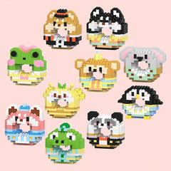LELE BROTHER Mini Animal Blocks Set - Cute Frog Koala Panda Crocodile