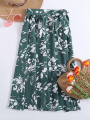 Boho Floral Pleated Skirt for Summer